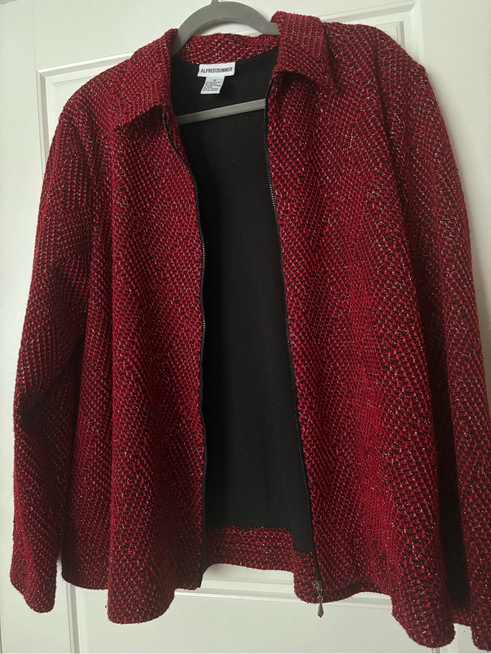 Alfred Dunner Sparkly lightweight Zip Up 80s/90s